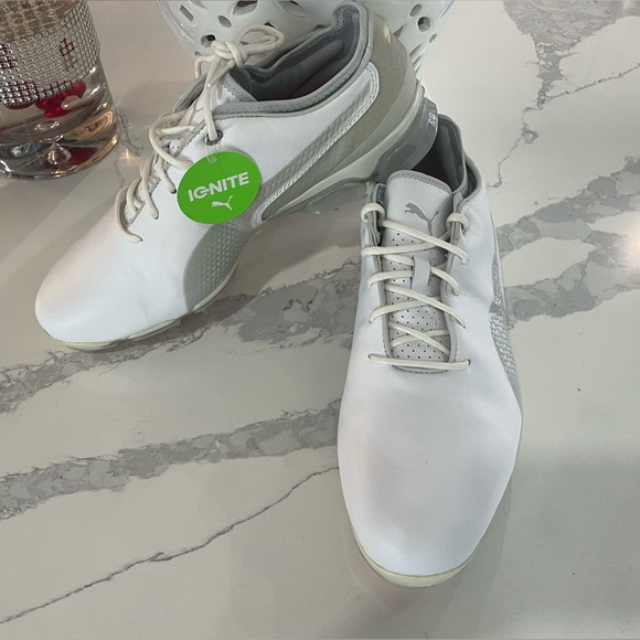 Golf shoes Puma Men's White and Gray Pro Adapt golf shoes - Picture 3 of 6